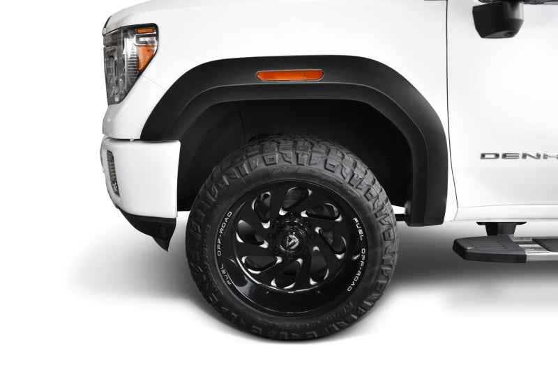 Bushwacker 20-21 GMC Sierra 3500 HD Extend-A-Fender Style Flares Front 2pc - Black 40167-02