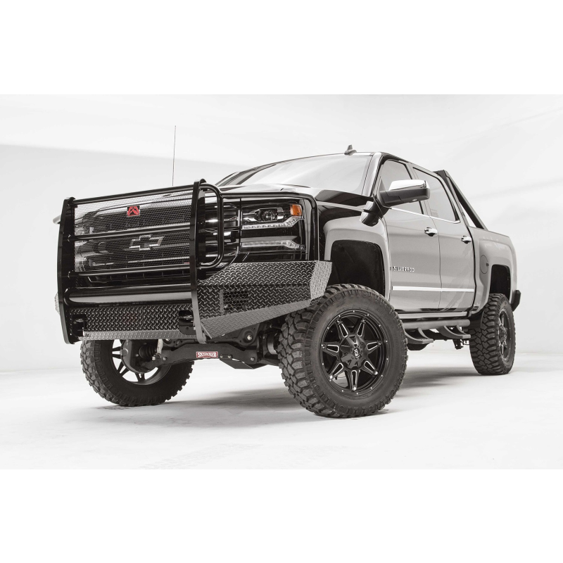 Fab Fours Black Steel Front Bumper w/ Grille Guard Model CS16-K3860-1