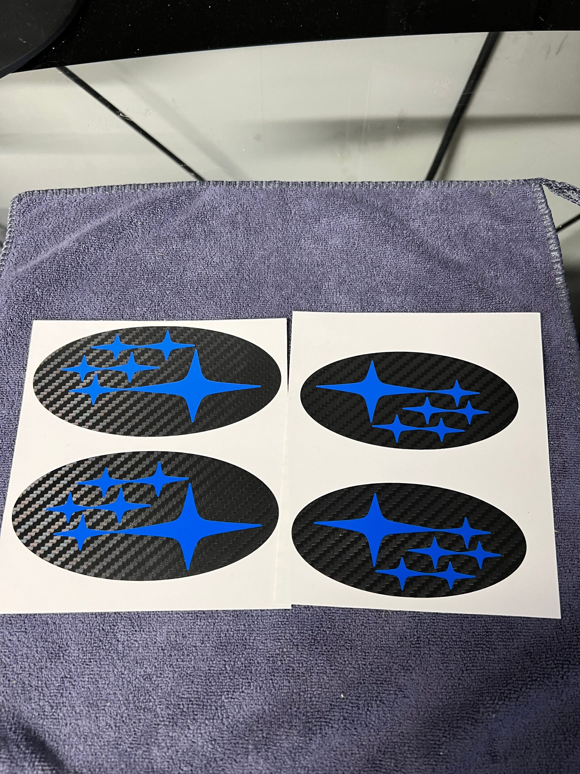 Clearance / OPEN BOX DTC Carbon Emblem Overlays Non-Sport Grille Hatch Subaru WRX 08-14 / STI 08-14