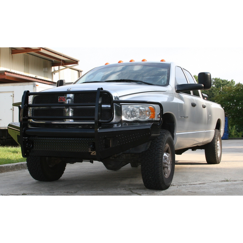 Fab Fours Black Steel Front Ranch Bumper w/ Grille Guard Model DR03-S1060-1