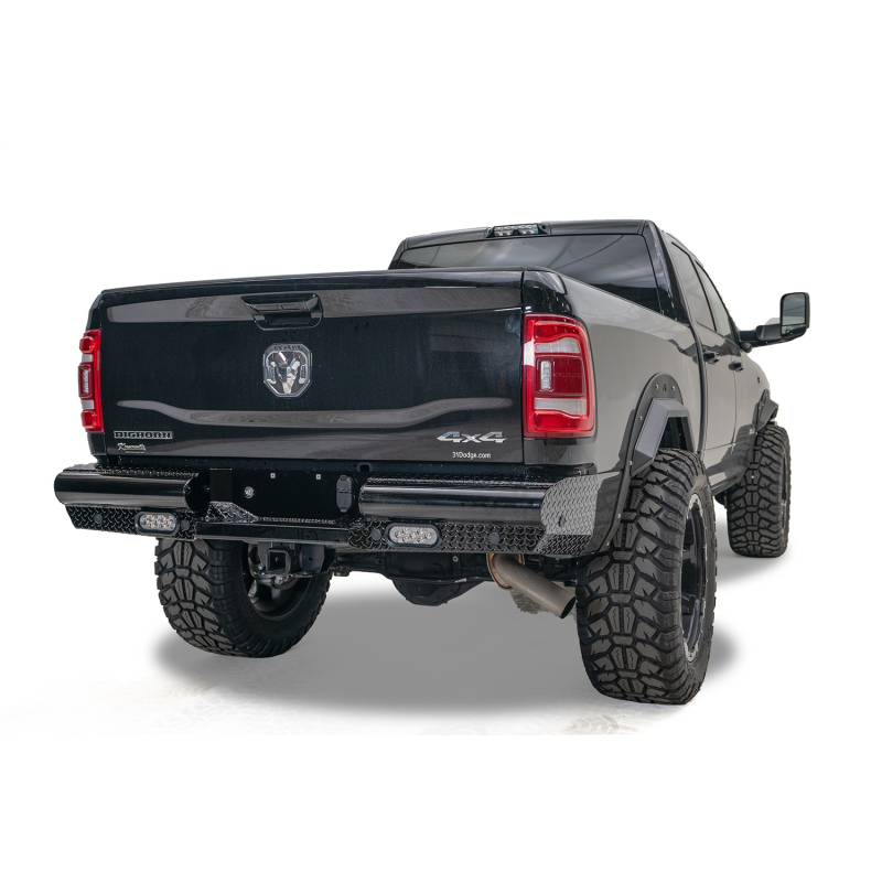 Fab Fours Black Steel Rear Bumper Model DR19-T4450-1