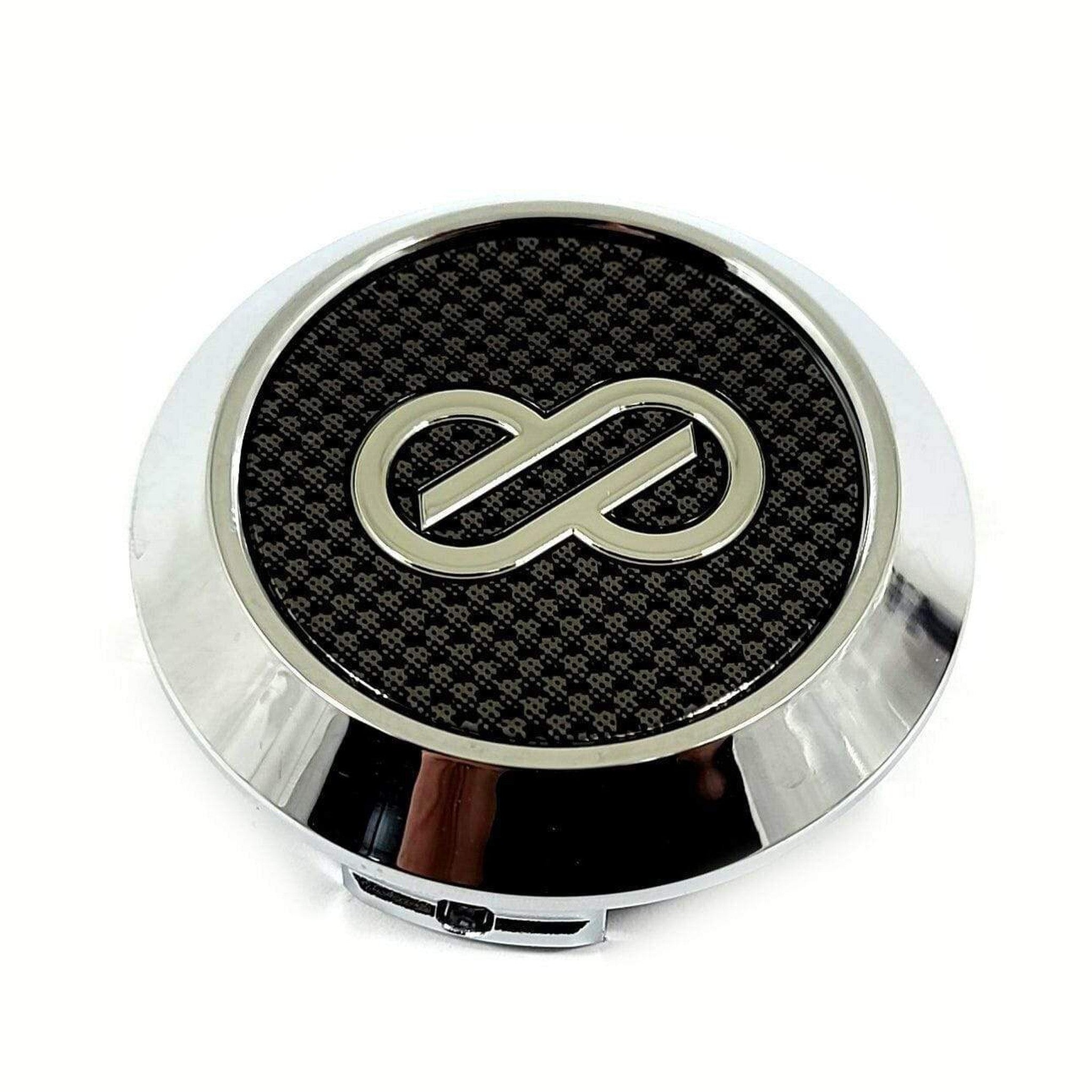 Enkei PF01 Carbon Finish / PF01SS Carbon Finish w Chrome Ring Center Cap | A461-CAPCP