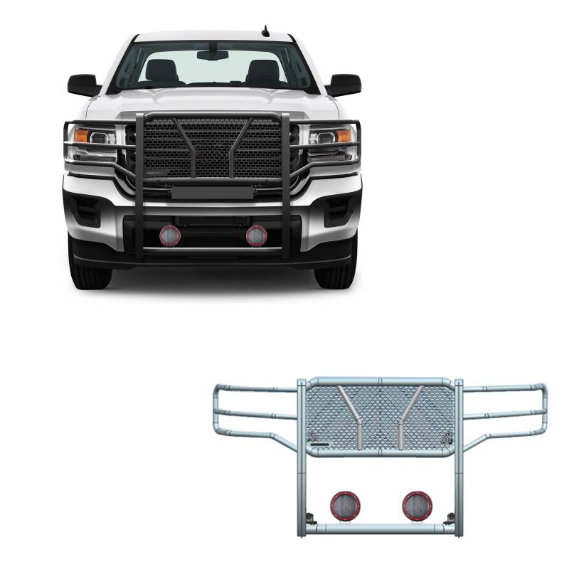 RU-GMSI15-B Black Horse Rugged Heavy Duty Grille Guard 2015 BLKRUGMSI15B