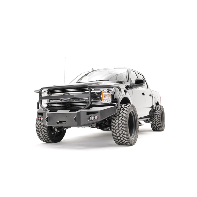 Fab Fours Premium Winch Front Bumper w/ Grille Guard Model FF18-H4550-1