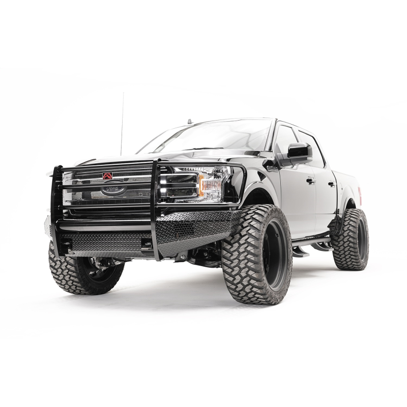 Fab Fours Black Steel Front Bumper w/ Grille Guard Model FF18-K4560-1