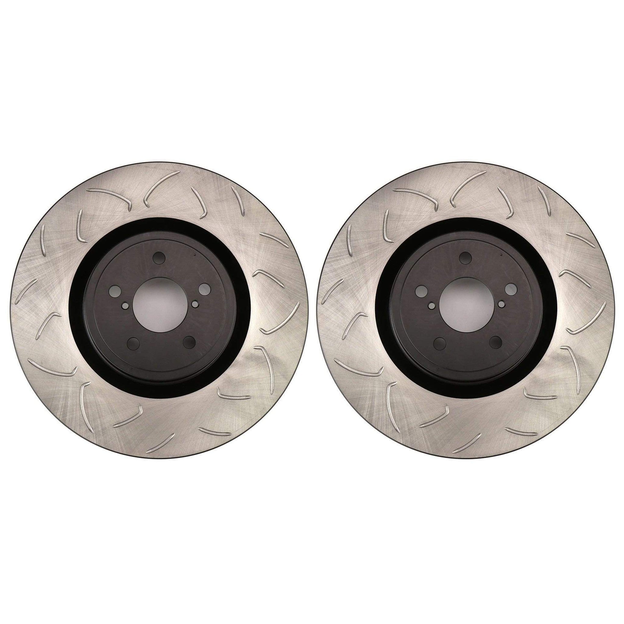 FactionFab Swept Slot Bi-Directional Brake Rotor Pair Front Subaru STI 2004