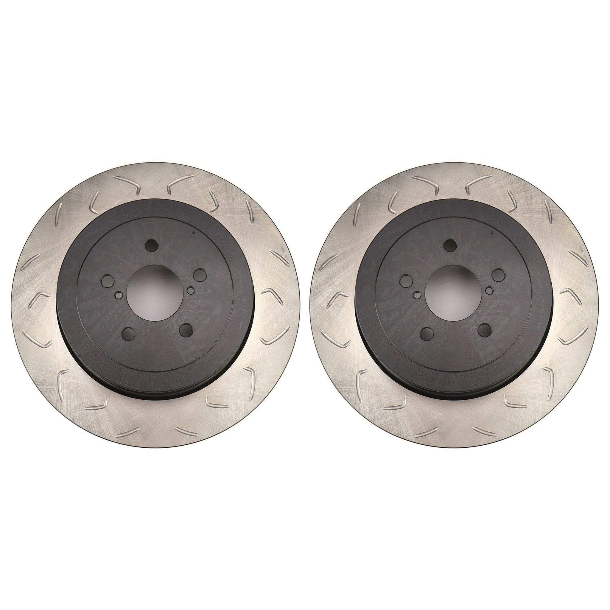 FactionFab Swept Slot Bi-Directional Brake Rotor Pair Rear Subaru STI 2004