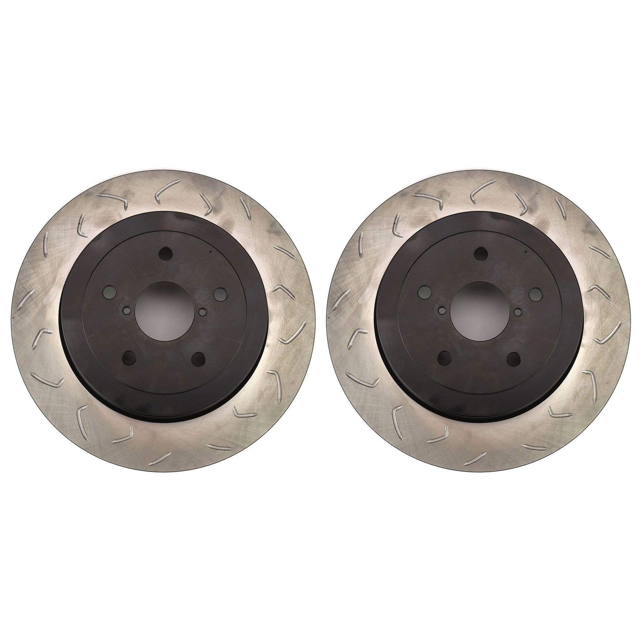 FactionFab Swept Slot Bi-Directional Brake Rotor Pair Rear Subaru STI 2005-2007