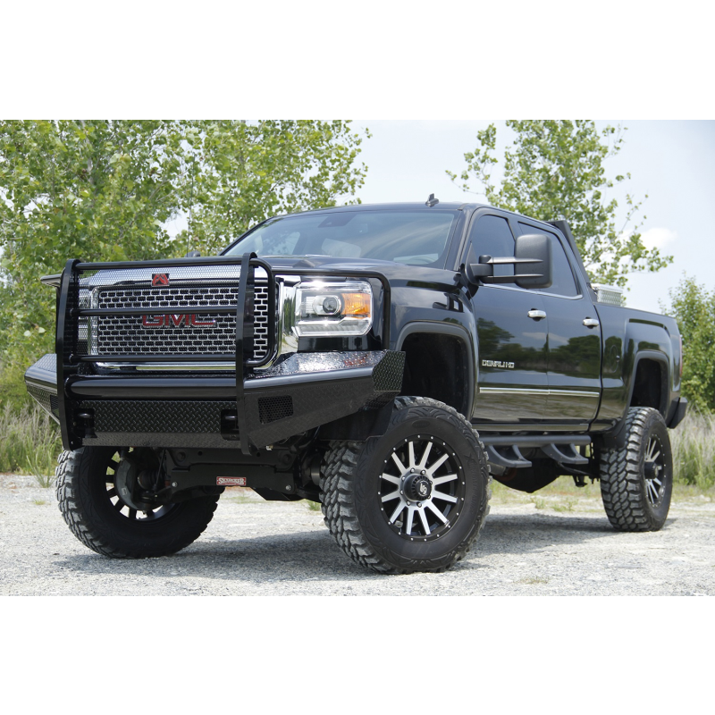 Fab Fours Black Steel Front Ranch Bumper w/ Grille Guard Model GM14-S3160-1