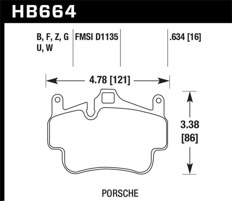 Hawk 06-12 Porsche 911/ Boxter / Cayman DTC-70 Race Brake Pads HB664U.634