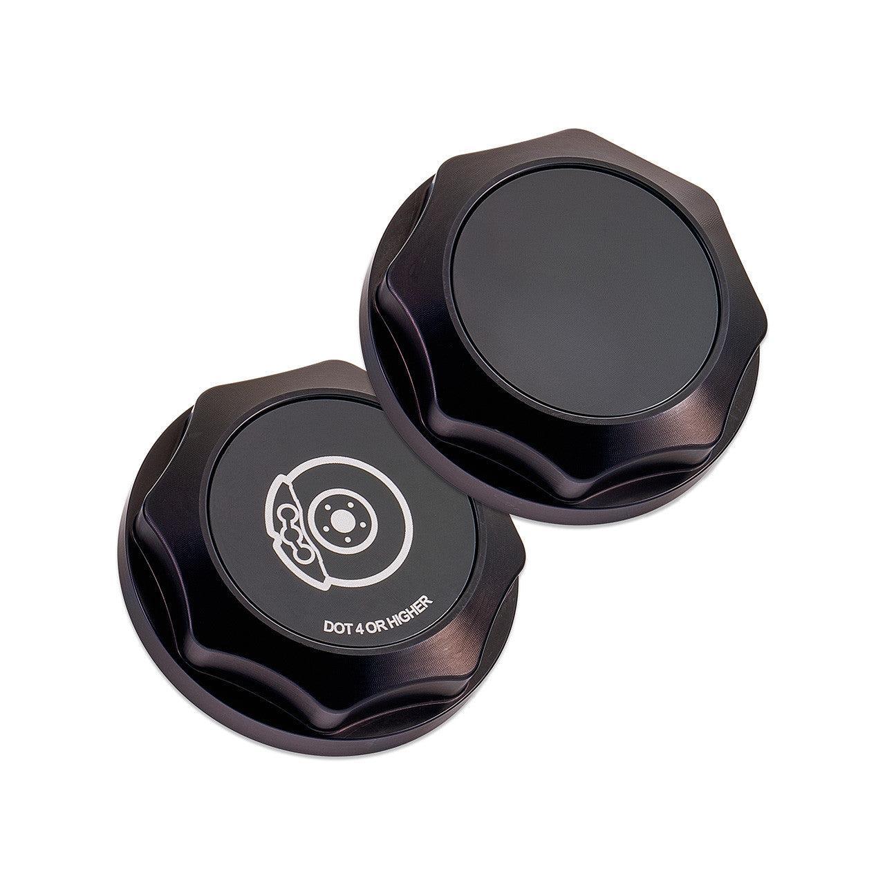 IAG Revolve Brake Fluid Reservoir Cap w/ Anodized Color Accent Black WRX 02-25 / STI 04-21 / BRZ 13-25 | IAG-ACC-5302BKBK