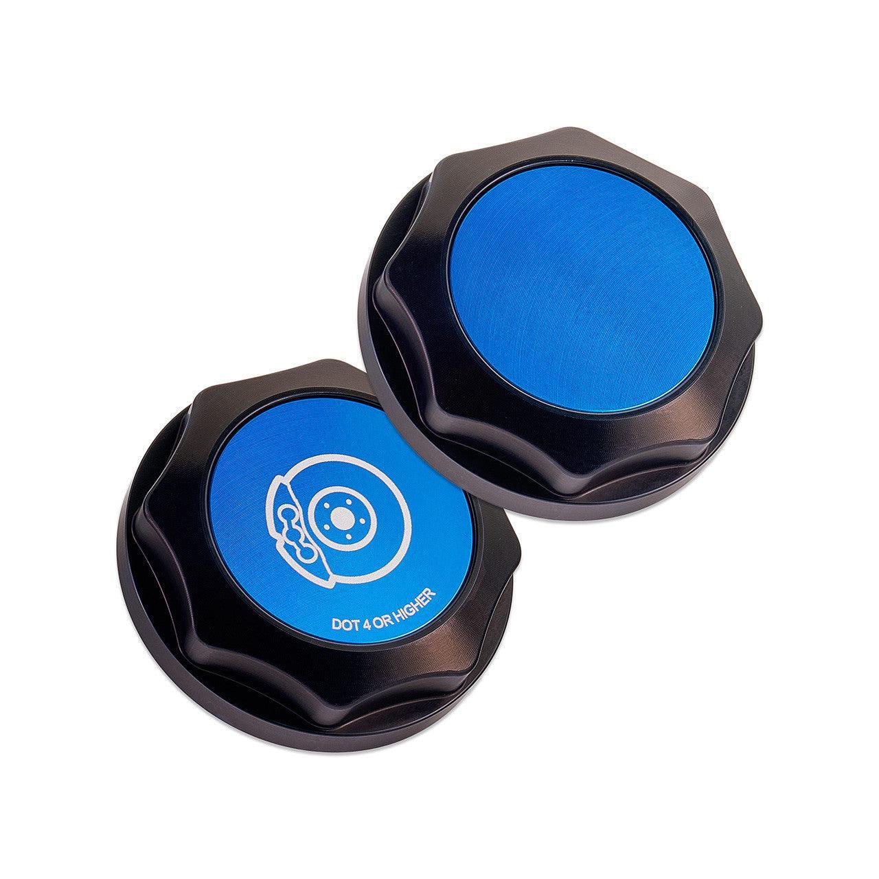 IAG Revolve Brake Fluid Reservoir Cap w/ Anodized Color Accent Blue WRX 02-25 / STI 04-21 / BRZ 13-25 | IAG-ACC-5302BKBL