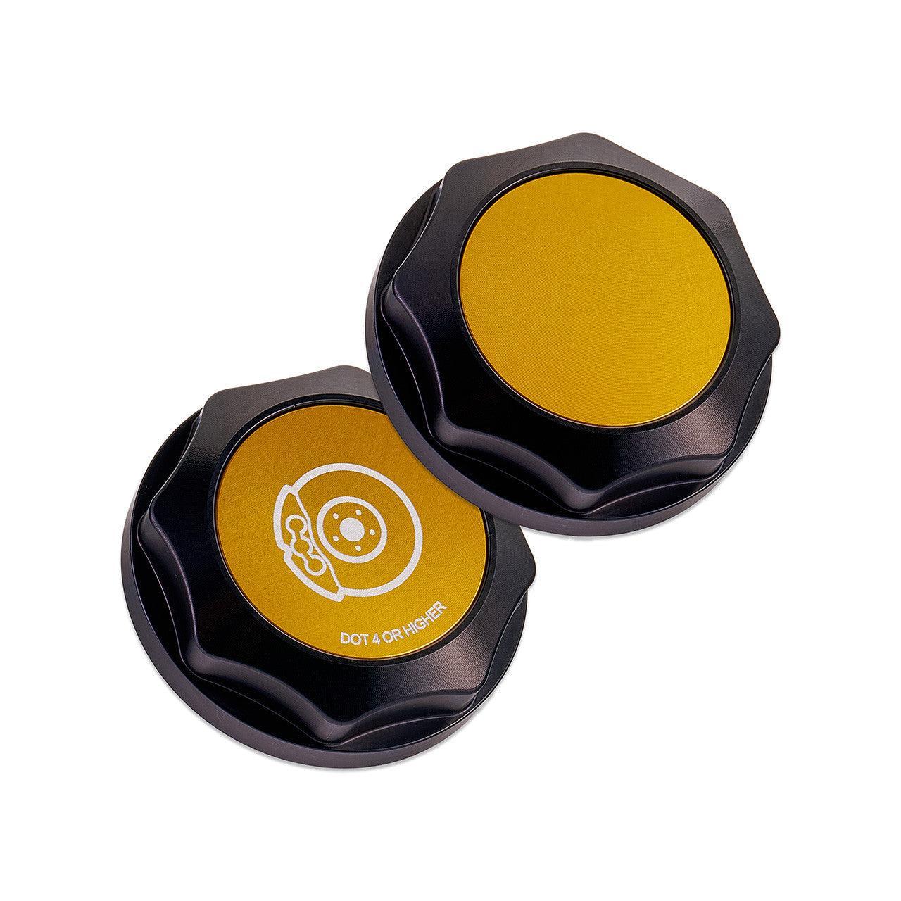 IAG Revolve Brake Fluid Reservoir Cap w/ Anodized Color Accent Gold WRX 02-25 / STI 04-21 / BRZ 13-25 | IAG-ACC-5302BKGD