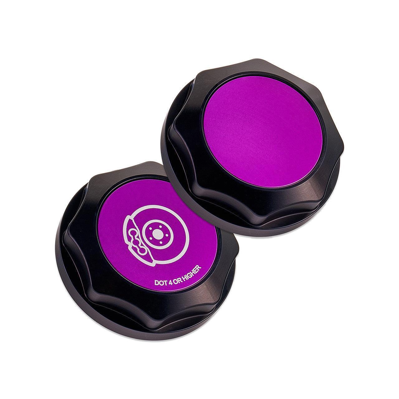 IAG Revolve Brake Fluid Reservoir Cap w/ Anodized Color Accent Purple WRX 02-25 / STI 04-21 / BRZ 13-25 | IAG-ACC-5302BKPR