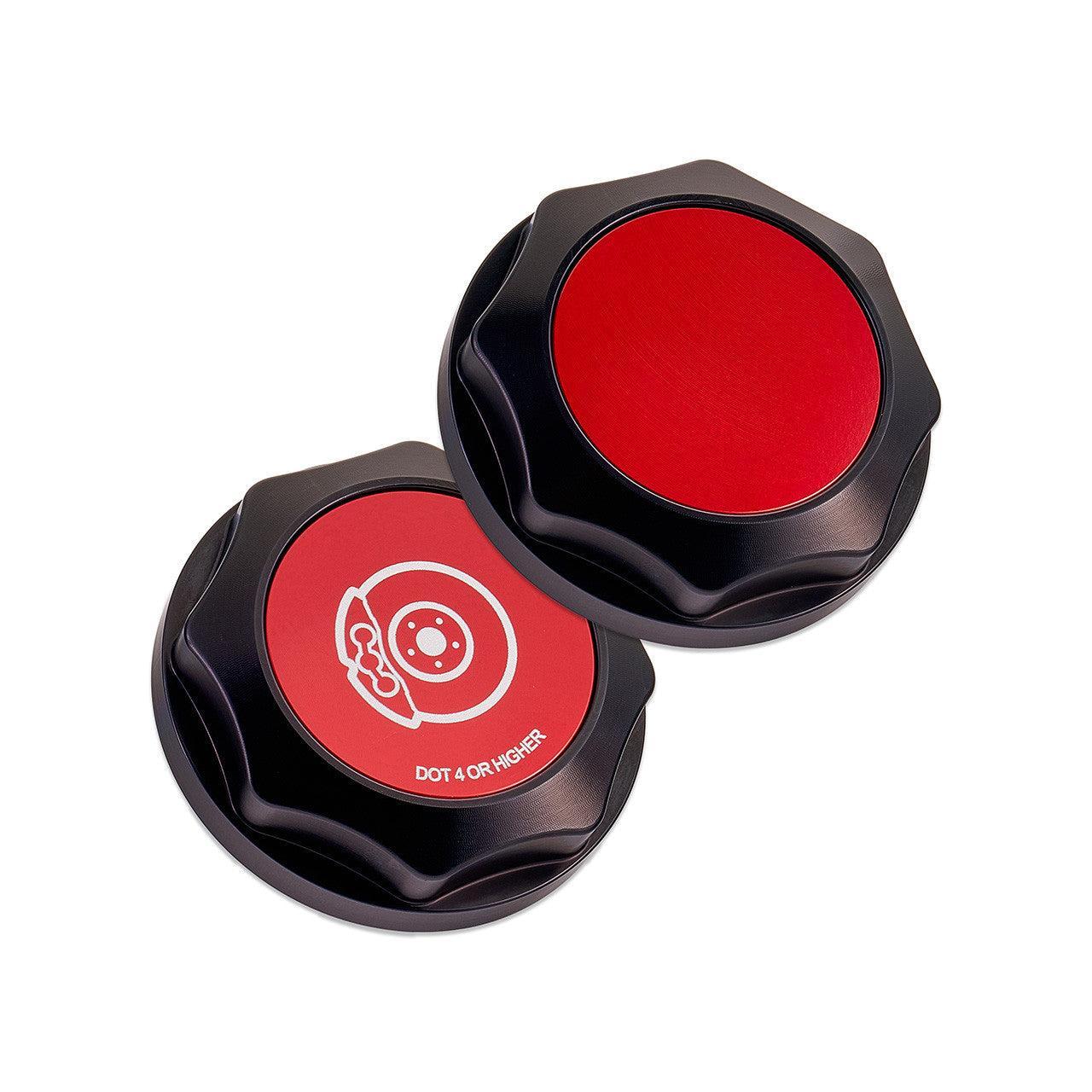 IAG Revolve Brake Fluid Reservoir Cap w/ Anodized Color Accent Red WRX 02-25 / STI 004-21 / BRZ 13-25 | IAG-ACC-5302BKRD