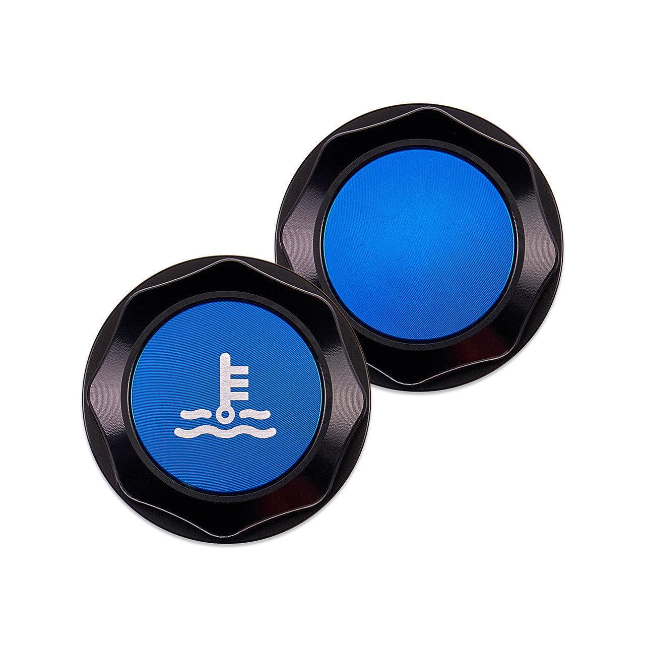 IAG Revolve Coolant Reservoir Cap w/ Anodized Color Accent Blue WRX 02-25 / STI 04-21 / 13-25 BRZ | IAG-ACC-5304BKBL