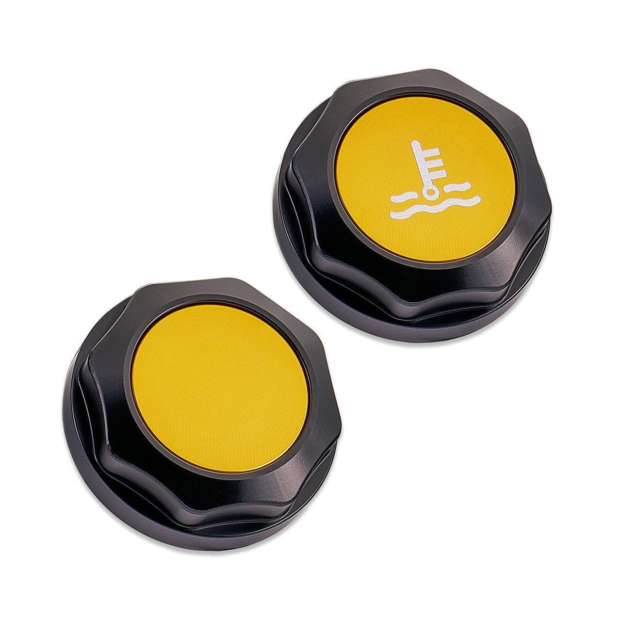 IAG Revolve Coolant Reservoir Cap w/ Anodized Color Accent Gold WRX 02-25 / STI 04-21 / 13-25 BRZ | IAG-ACC-5304BKGD