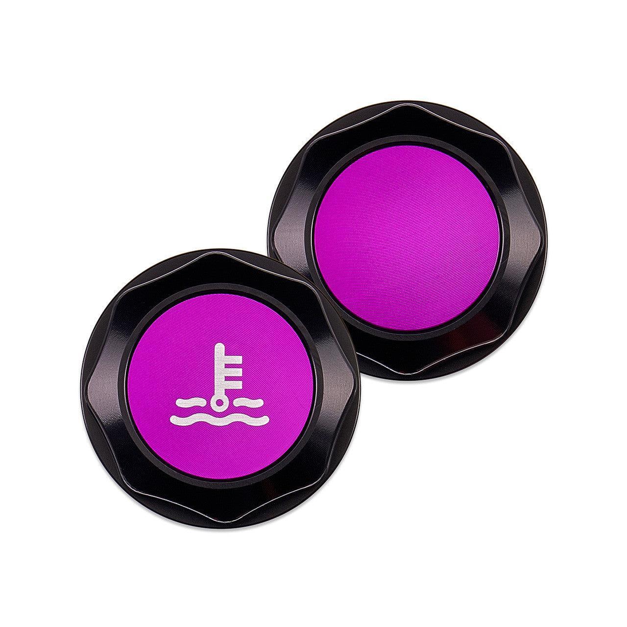 IAG Revolve Coolant Reservoir Cap w/ Anodized Color Accent Purple WRX 02-25 / STI 04-21 / 13-25 BRZ | IAG-ACC-5304BKPR