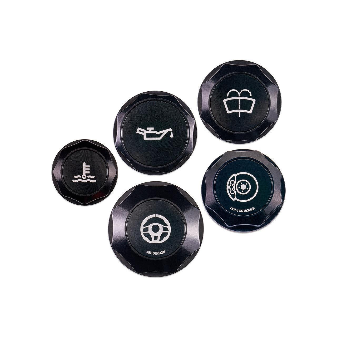 IAG Revolve Engine Bay Dress-Up Cap Kit Black Subaru STI 2015-2021 | IAG-ACC-5404BKBK