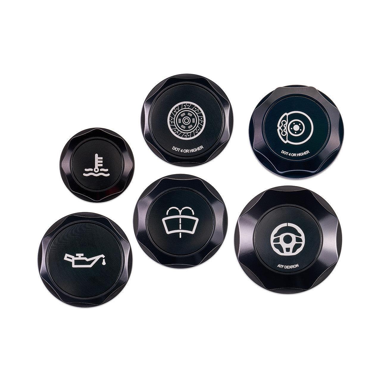 IAG Revolve Engine Bay Dress-Up Cap Kit Black WRX 02-07 / STI 04-07 / Forester XT 04-08 | IAG-ACC-5401BKBK