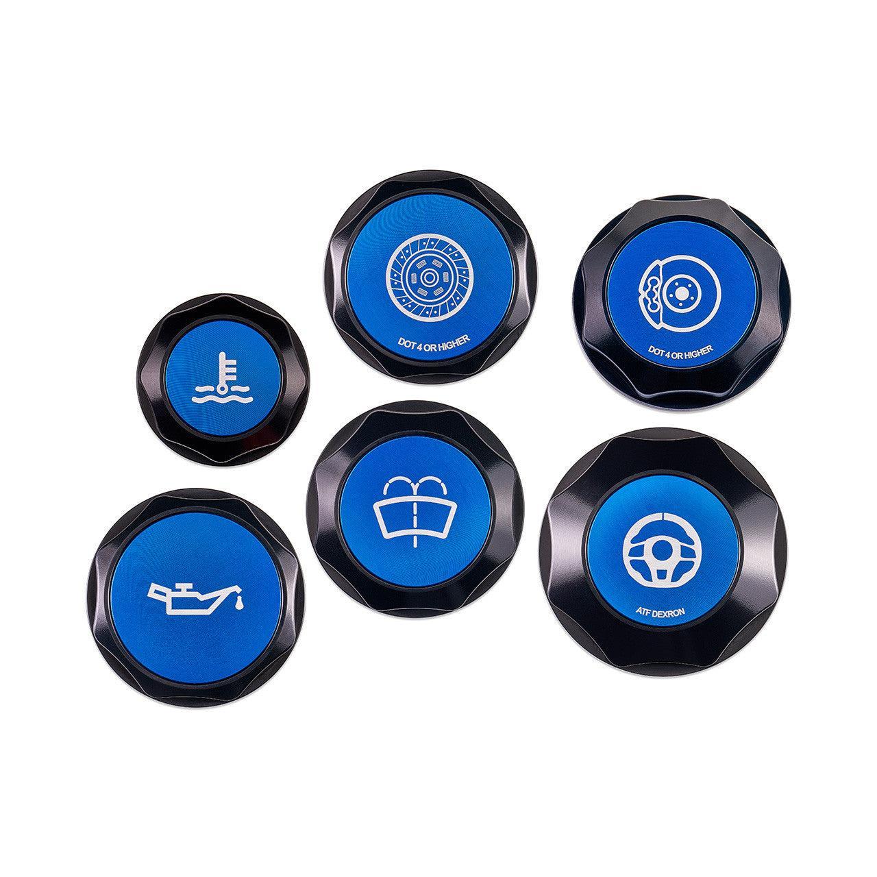 IAG Revolve Engine Bay Dress-Up Cap Kit Blue WRX 02-07 / STI 04-07 / Forester XT 04-08 | IAG-ACC-5401BKBL