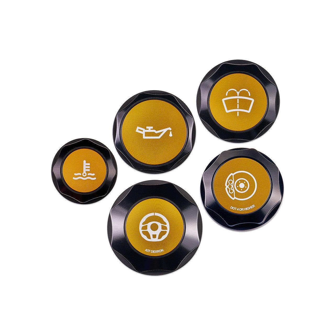 IAG Revolve Engine Bay Dress-Up Cap Kit Gold Subaru STI 2015-2021 | IAG-ACC-5404BKGD