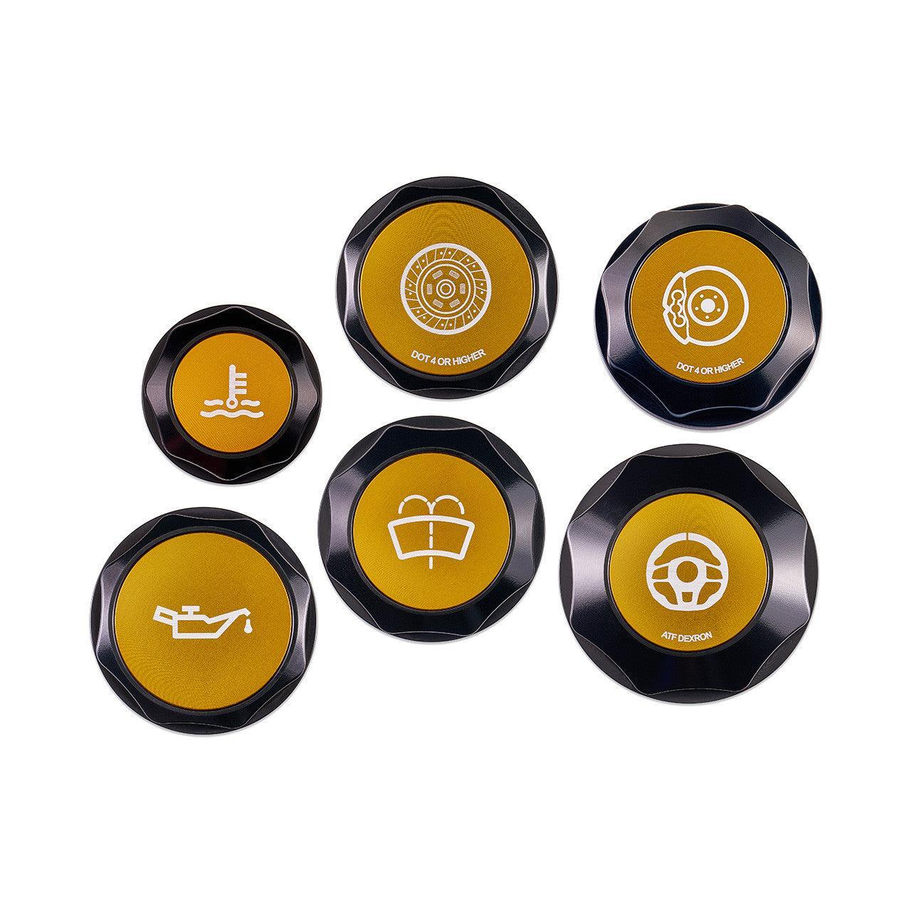 IAG Revolve Engine Bay Dress-Up Cap Kit Gold Subaru WRX 08-14 / Legacy GT 05-09 | IAG-ACC-5402BKGD