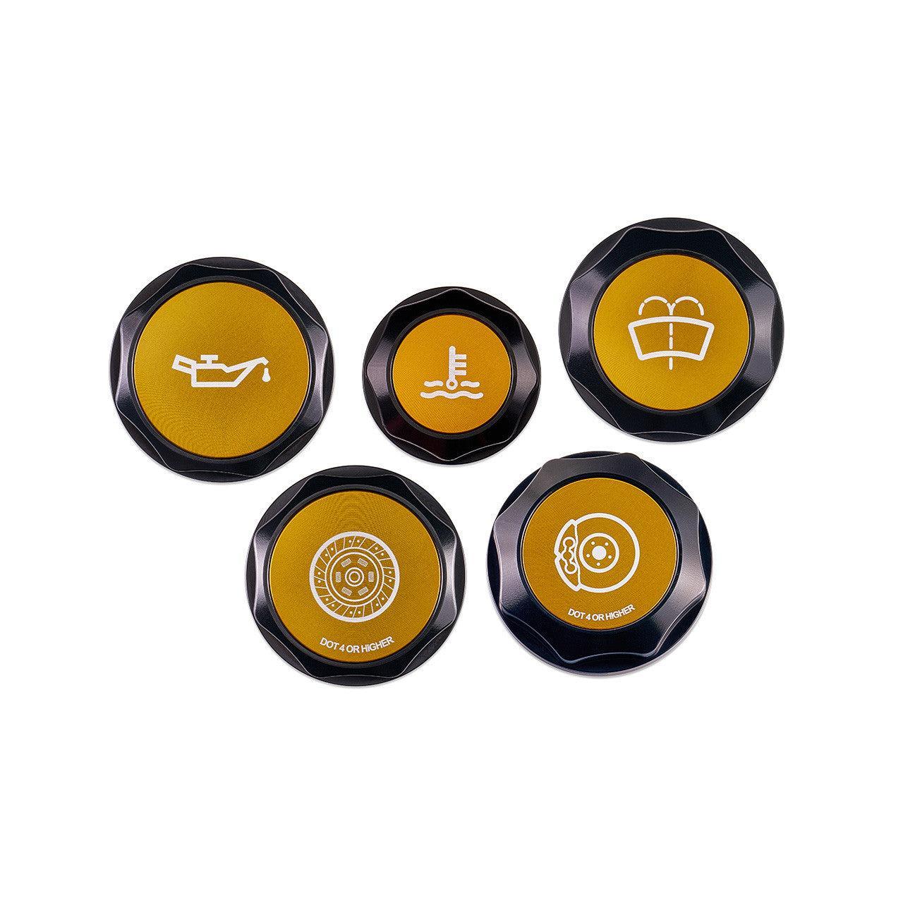 IAG Revolve Engine Bay Dress-Up Cap Kit Gold WRX 22-25 / BRZ 13-25 | IAG-ACC-5405BKGD