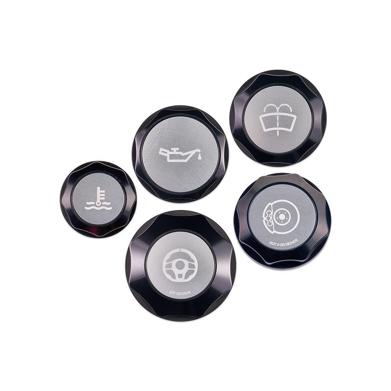 IAG Revolve Engine Bay Dress-Up Cap Kit Silver Subaru STI 2015-2021 | IAG-ACC-5404BKSL