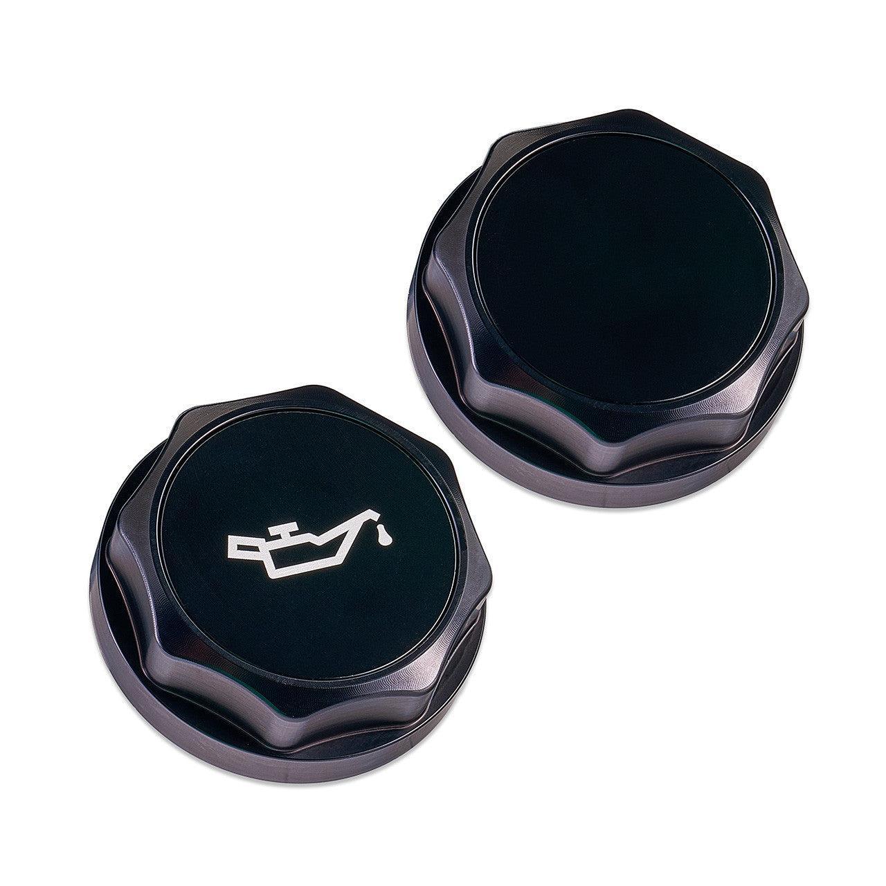 IAG Revolve Engine Oil Fill Cap w/ Anodized Color Accent Black WRX 02-25 / STI 04-21 / BRZ 13-25 | IAG-ACC-5306BKSL