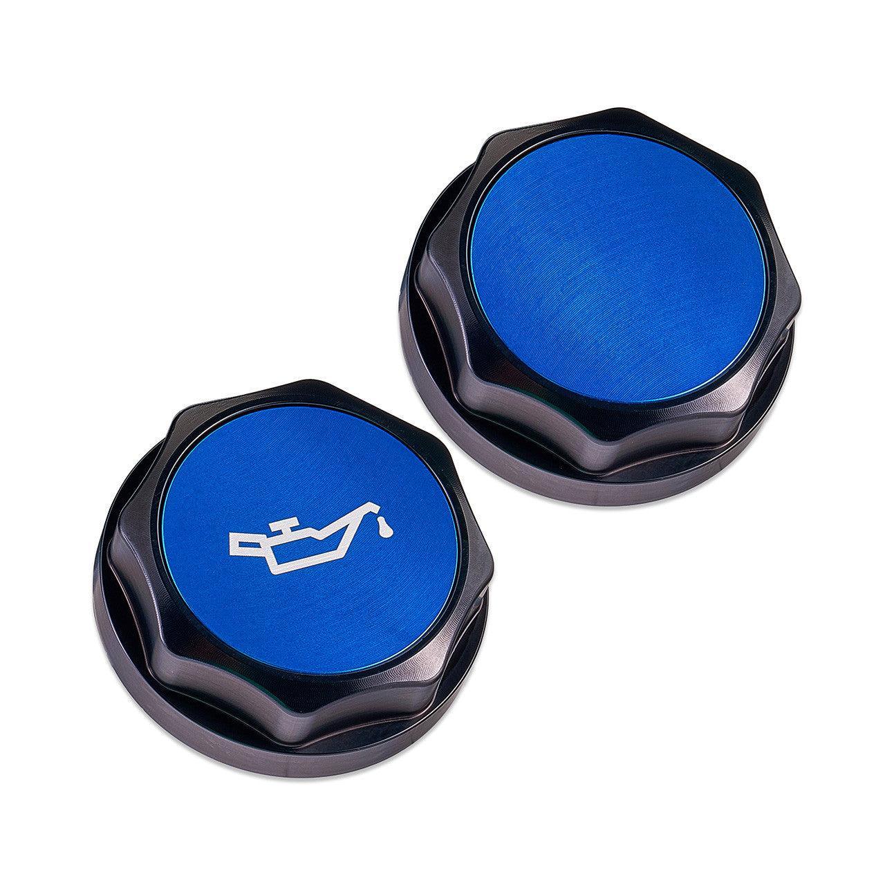 IAG Revolve Engine Oil Fill Cap w/ Anodized Color Accent Blue WRX 02-25 / STI 04-21 / BRZ 13-25 | IAG-ACC-5301BKBL