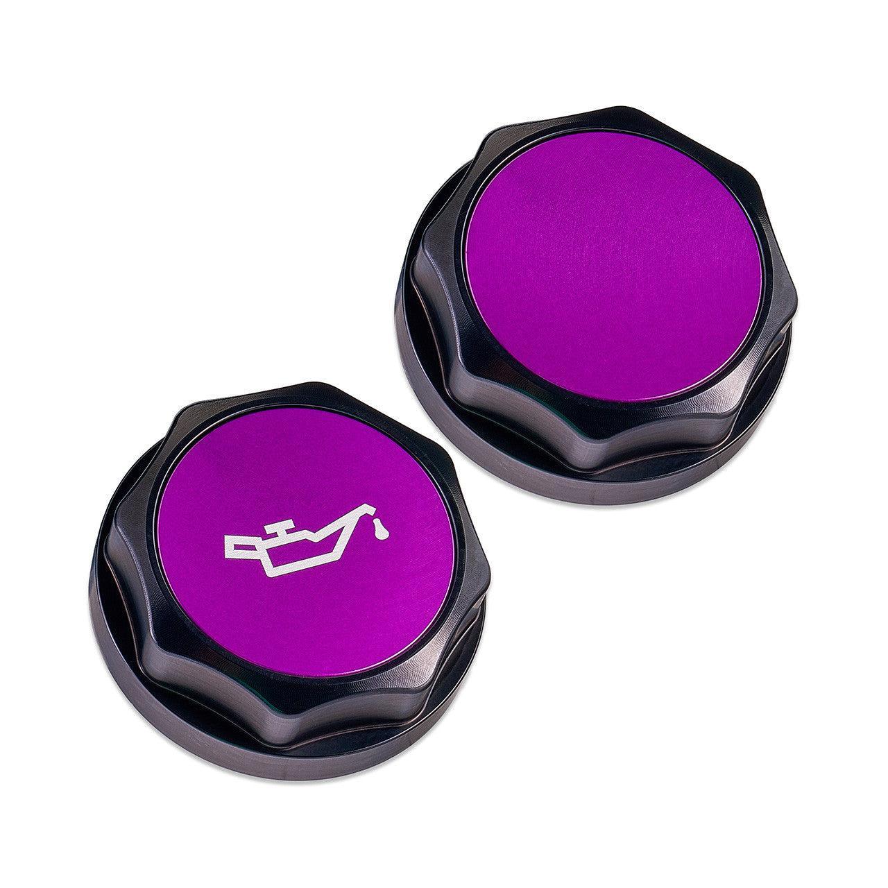 IAG Revolve Engine Oil Fill Cap w/ Anodized Color Accent Purple WRX 02-25 / STI 04-21 / BRZ 13-25 | IAG-ACC-5301BKPR