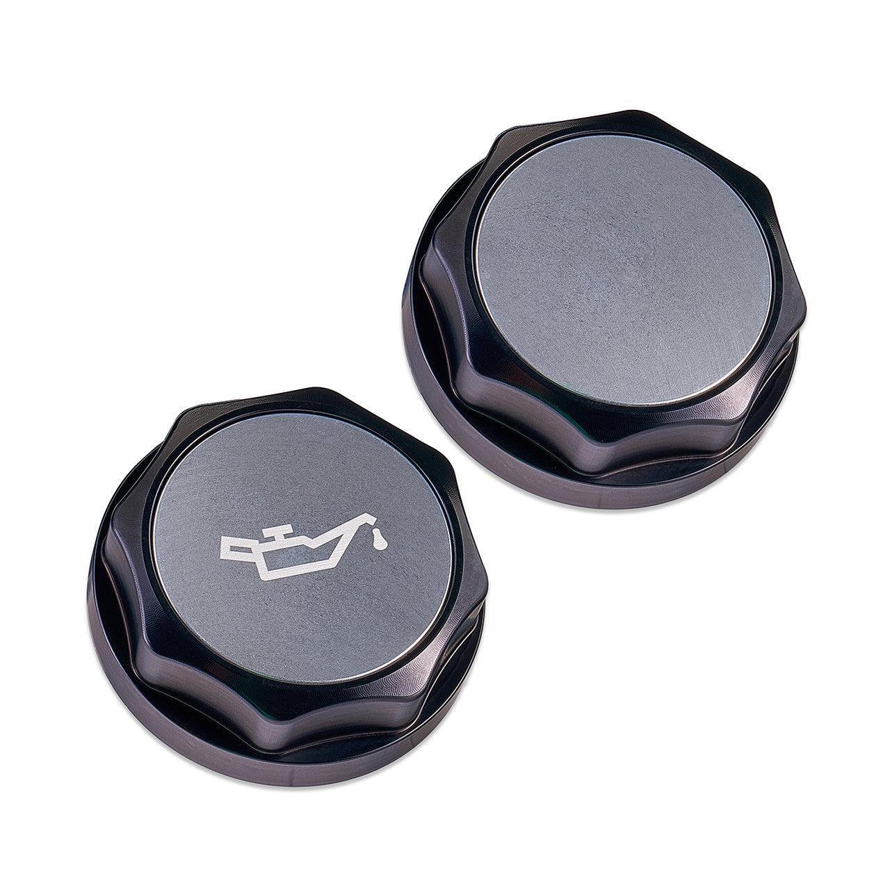 IAG Revolve Engine Oil Fill Cap w/ Anodized Color Accent Silver WRX 02-25 / STI 04-21 / BRZ 13-25 | IAG-ACC-5301BKSL