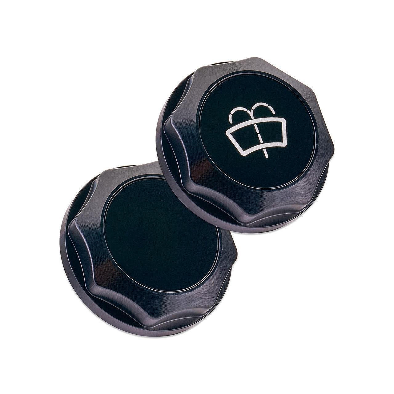 IAG Revolve Washer Fluid Reservoir Cap w/ Anodized Color Accent Black WRX 02-21 / STI 04-21 | IAG-ACC-5305BKBK
