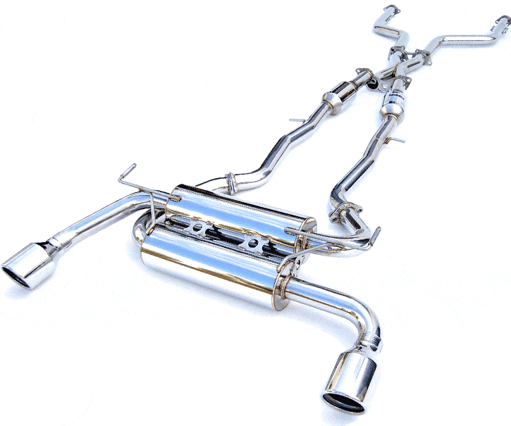 Invidia Cat-Back Exhaust Infiniti Q50 2014-2016 Gemini w/ Rolled Stainless Steel Tips | HS14IQ5GIS