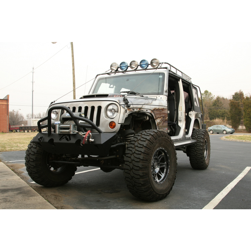 Fab Fours Hardcore Stubby Winch Front Bumper Model JK07-B1854-1