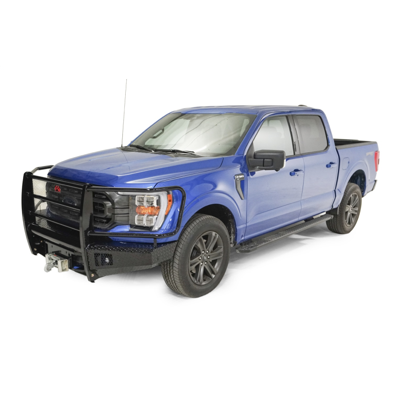 Fab Fours Black Steel Front Bumper w/ Grille Guard Model FF21-K5060-1