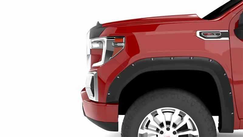 Lund 19-21 GM Silverado/Sierra RX-Rivet Smooth Elite Series Fender Flares w/Black Bolts - Black 2pc RX130SA