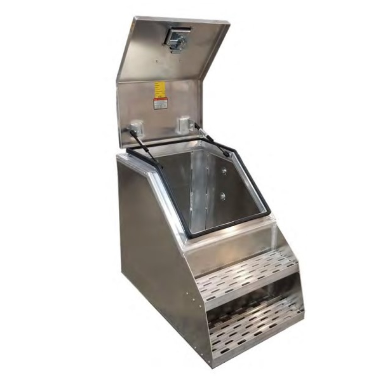 Merritt Top Opening Saddle Box With Step Diamond Plate Door 23.5”H x 28.5”D x 18”W Model 6463