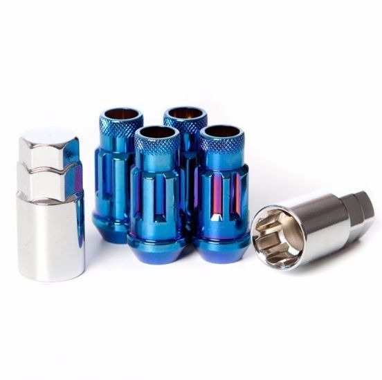 Muteki SR48 Open End Locking Lug Nut 12x1.25 48mm Set of 4 Burned Blue | 32901UN