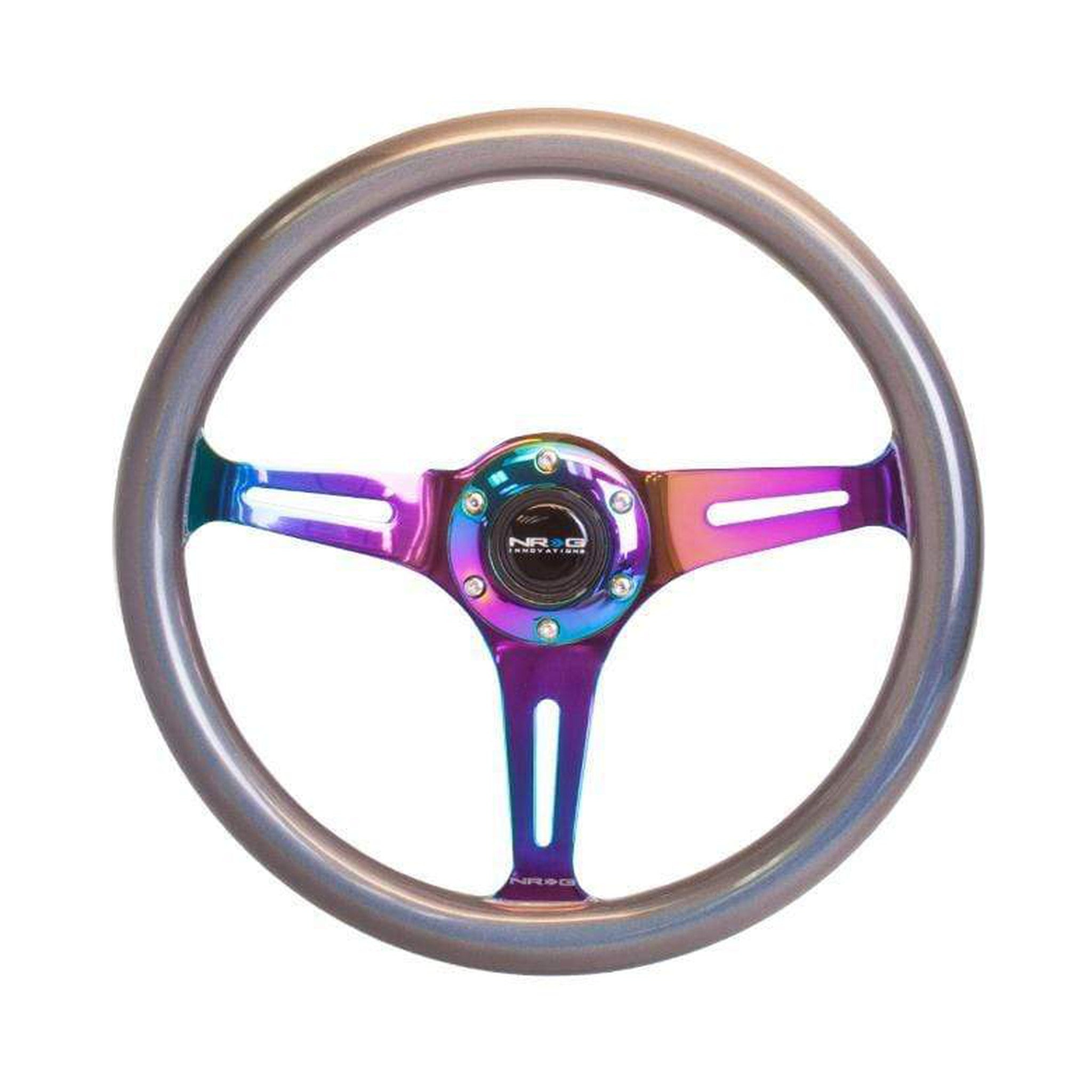NRG Classic Chameleon Wood Grain w/ NeoChrome Center Steering Wheel | ST-015MC-CN