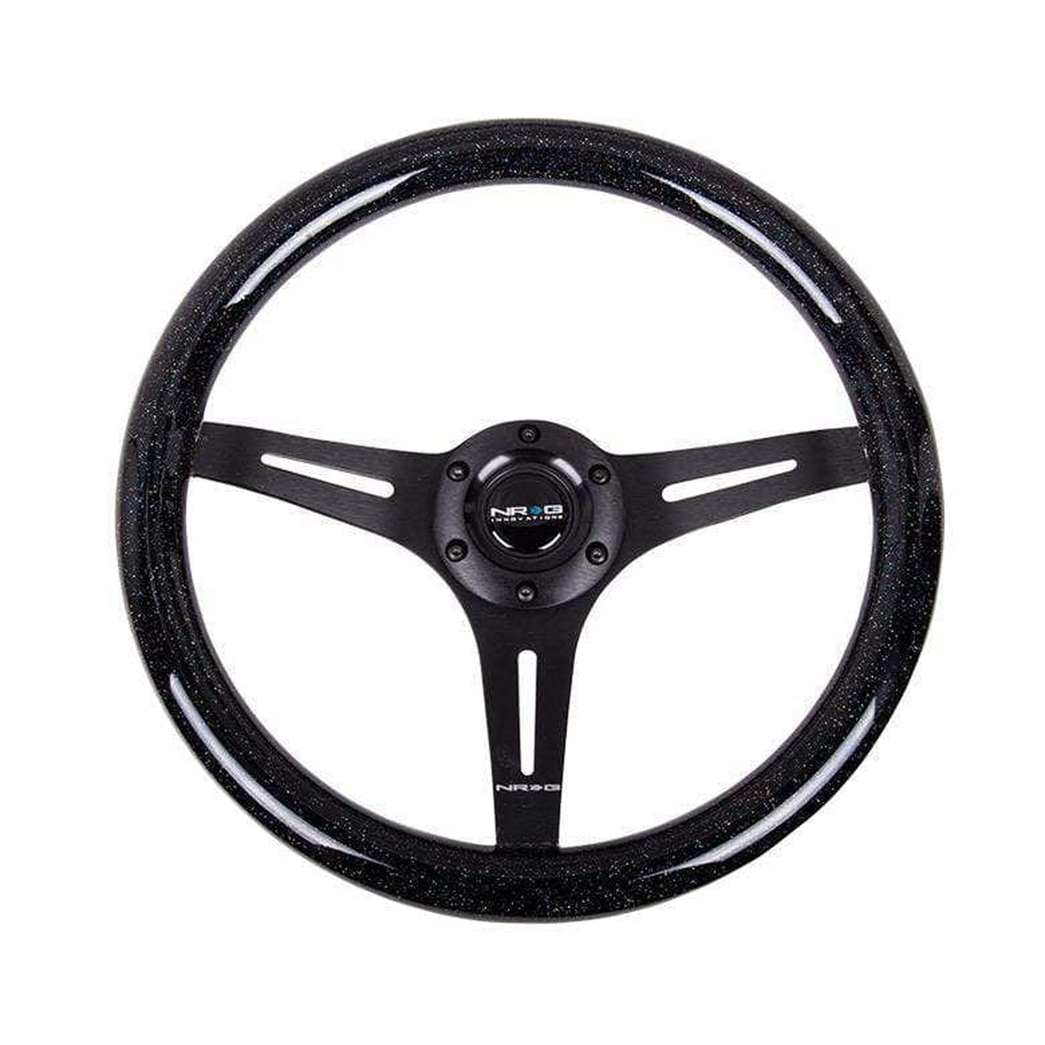 NRG Classic Wood Black Sparkle Grain Steering Wheel | ST-015BK-BSB