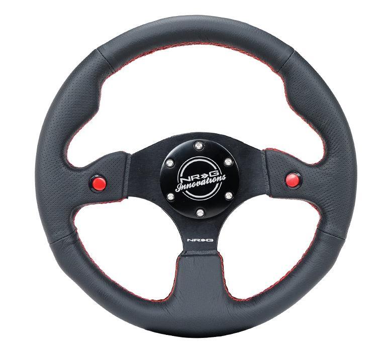 NRG Two Button Style Steering Wheel 320mm Sport Leather w/ 2 Bottom | RST-007R