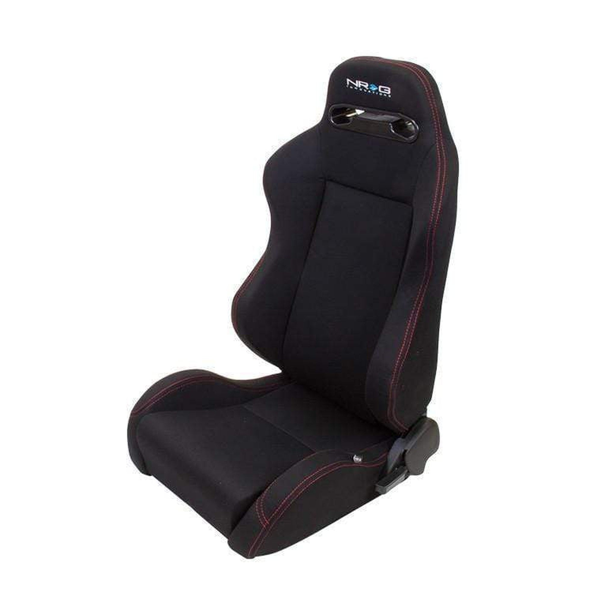 NRG Type-R Cloth Sport Seat Black w/ Red Stitch (Left + Right Pair) | RSC-200L/R