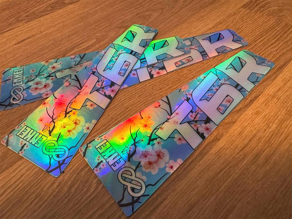 Overnight Crew Enkei T6R Spoke Sticker (4 PCS) - Cherry Blossom Blue