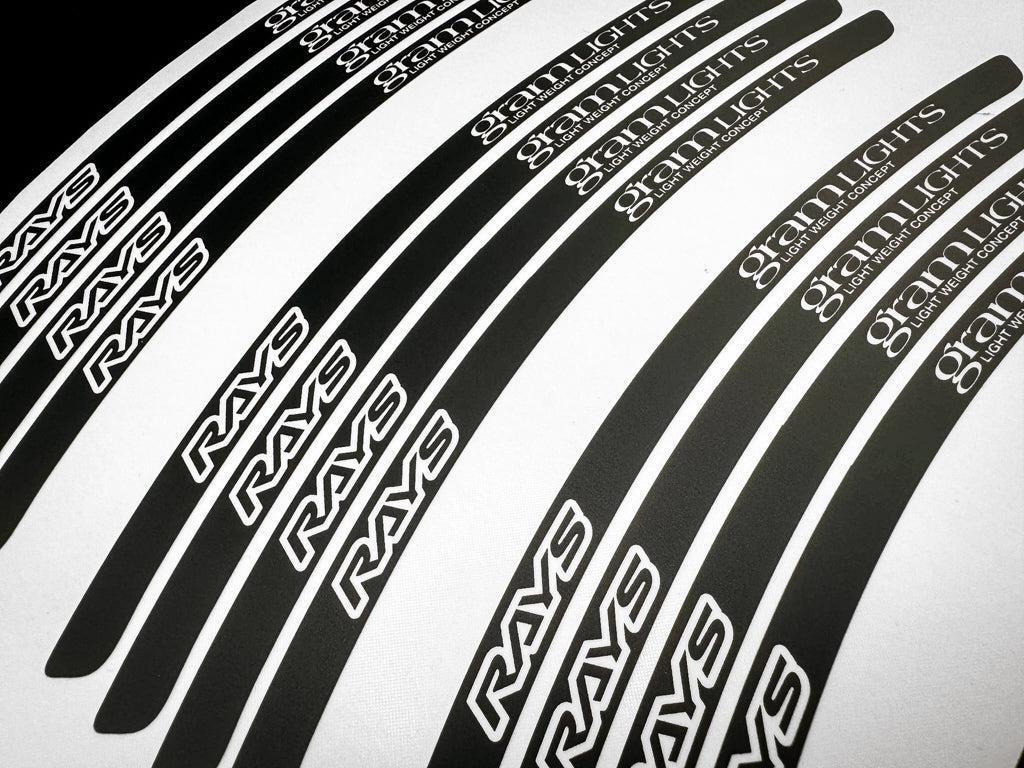 Overnight Crew Gram Lights 57DR/CR Rim Stickers 17"+ (4 PCS) - Black/White