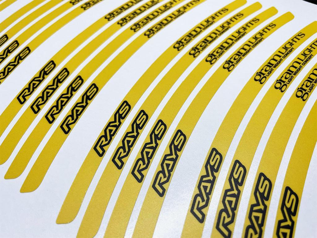 Overnight Crew Gram Lights 57DR/CR Rim Stickers 17"+ (4 PCS) - Canary/Black