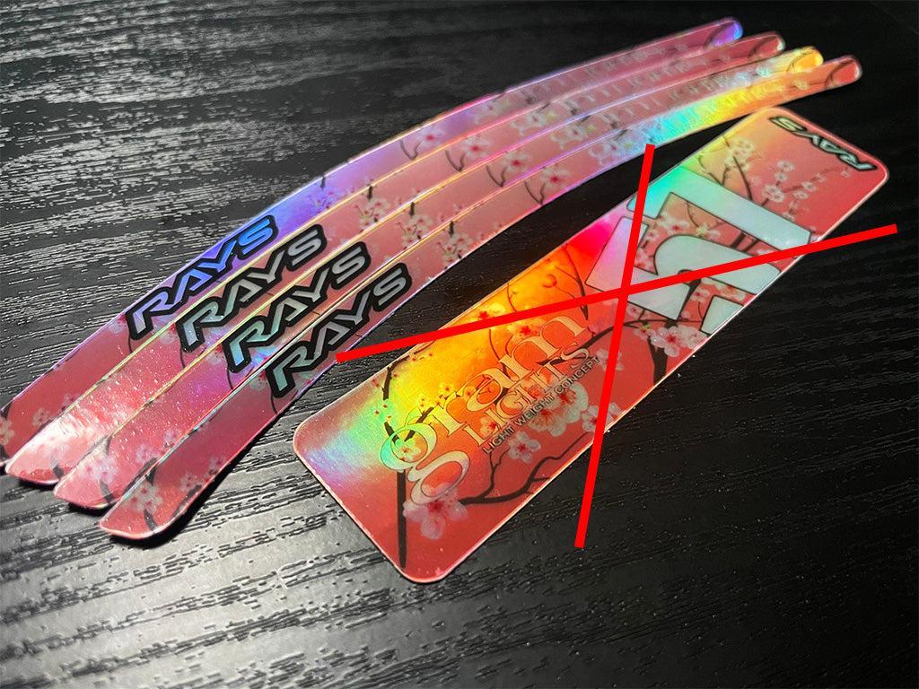 Overnight Crew Gram Lights 57DR/CR Rim Stickers 17"+ (4 PCS) - Cherry Blossom/Pink (Holographic)