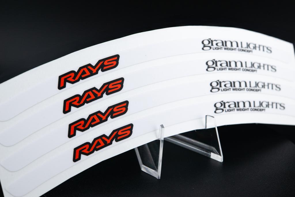 Overnight Crew Gram Lights 57DR/CR Rim Stickers 17"+ (4 PCS) - Cool White/Orange