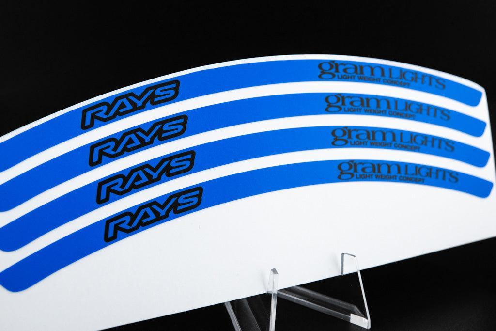 Overnight Crew Gram Lights 57DR/CR Rim Stickers 17"+ (4 PCS) - Hyper Blue/Black